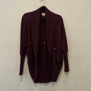 Burgundy aritzia cardigan